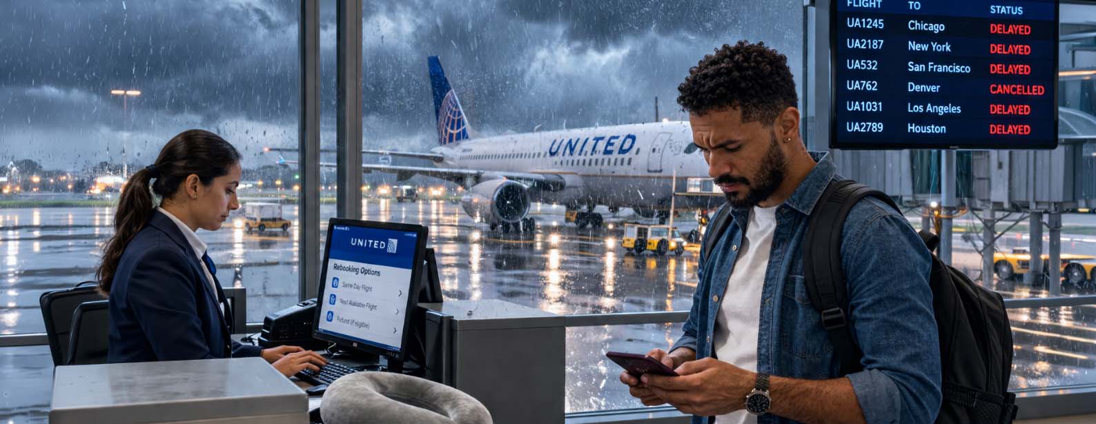 united-airlines-weather-delay-travel-waiver-policy